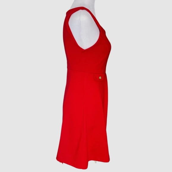 XXI Sleeveless Mini Fit & Flare Dress w/Pleating Red - Size Medium (Juniors) - Picture 5 of 7